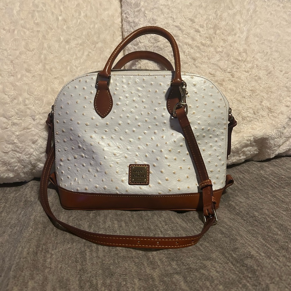 Dooney & Bourke White and Brown Tote Bag